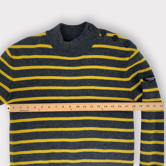 Calvin Klein 205W39NYC Breton Stripe Crew Knit Sweater S *FLAWED* - Picture 14 of 16